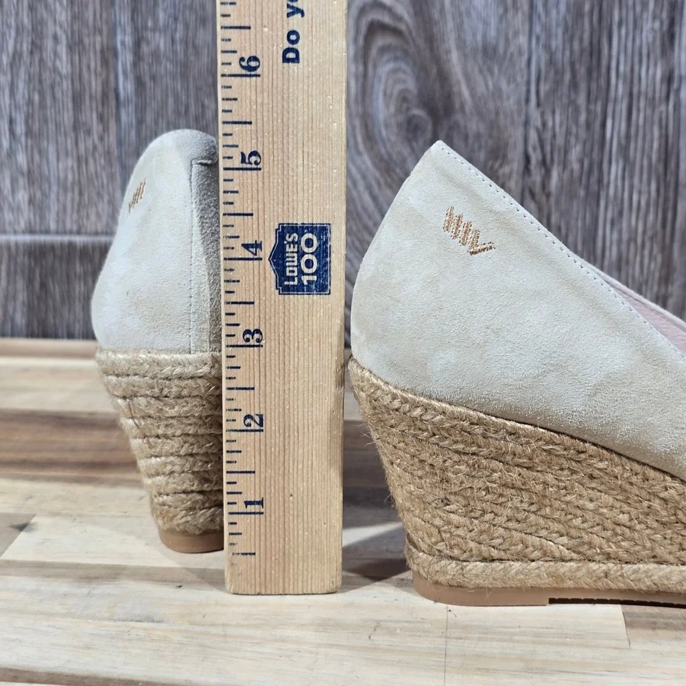Viscata Barcelona Suede Espadrille Wedge Pumps Beige‎ Made in Spain Size 40